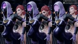 1futa 1girls 3d 3d_(artwork) abs artist_name bioware bodysuit bubble_butt child_bearing_hips commander_shepard curvaceous curvaceous_female curvy_female curvy_hips doggy_style erect_nipples erect_nipples_under_clothes female femshep futa_on_female futa_with_female futanari futashep jane_shepard latex latex_bodysuit latex_clothing latex_skinsuit light-skinned_futanari mass_effect navel offmodelstudio pale-skinned_futanari quarian red_hair short_hair skinsuit sports_bra standing standing_sex stomach_bulge taken_from_behind tali'zorah_nar_rayya watermark wide_hips