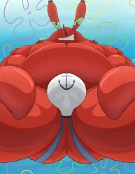 1boy anthro arthropod belly bulge clothing crab crustacean daddy dilf fat fat_belly fat_male furry furry_male furry_only grin looking_at_viewer looking_down looking_down_at_viewer male male_nipples male_only marine mature mature_male mostly_nude mostly_nude_male mr_krabs muscular muscular_male nickelodeon nipples overweight overweight_male piqueraj red_body smile solo solo_focus solo_male spongebob_squarepants thong thong_only
