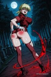 1990s 1girl ai_assisted ai_generated back_view beach big_breasts blonde_hair blue_bodysuit bodysuit bouncing_breasts building camel_toe cropped_jacket curvy dutch_angle dynamic_angle erect_nipples fangs fingerless_gloves full_body gloves grabbing_butt happy hellsing_ultimate hip_focus jacket looking_at_viewer looking_back looking_behind motion_lines open_mouth red_eyes seras_victoria shiny_skin smile spanking_butt standing toned_body underbutt victoria wide_hip