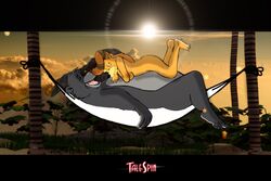 anthro anthro_only baloo disney hammock nude puffinstudios rebecca_cunningham romantic straight talespin