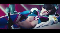 1girls 3d anal anal_sex animated ass bed bedroom black_hair bodysuit bottle breasts breasts_out closed_eyes d.va dildo drunk female female_only fingers headset huge_dildo lipstick long_hair looking_down nipples no_sound on_bed on_side open_eyes overwatch pink_eyes pink_lipstick sex_toy small_breasts solo source_filmmaker stomach video yeero