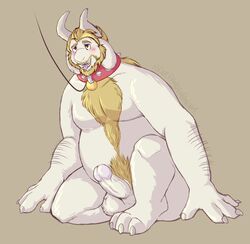 1boy 2d anthro anthro_male anthro_only asgore_dreemurr bara caprine collar furry furry_male furry_only huge_cock humanoid humanoid_male humanoid_only leash male male_only mammal mammal_humanoid penis polarpandemonium solo tongue undertale undertale_(series) video_games