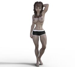 3d barefoot breasts female original princessgasmask render tattoos