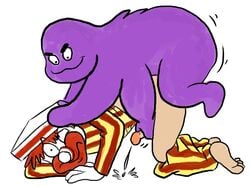 gay grimace grimace_(mcdonald's) mascot mcdonald's nothing_can_kill_the_grimace ronald_mcdonald the_grimace yaoi