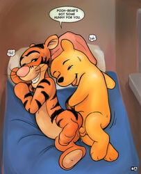 anal anthro battle_angel bear disney furry gay happy_sex male male_only multiple_males pooh_bear smile smiling smooth_skin tagme text tiger tigger winnie_the_pooh_(franchise) yaoi