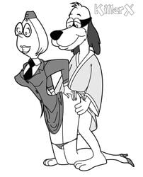 anthro canine dog duo female fur hanna-barbera high_heels hong_kong_phooey hong_kong_phooey_(character) human killerx male penrod_"penry"_pooch rosemary_(hong_kong_phooey) sex straight tagme zoophilia