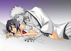 1boy 1girls bleach female hollow hollow_ichigo ichigo_kurosaki kuchiki_rukia male tagme zangetsu