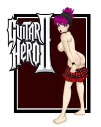 ass blush breasts feet guitar_hero guitar_hero_ii judy_nails lipstick purple_hair skirt surprised