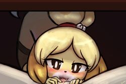 2016 :3 animal_crossing blush cunnilingus dominant_female female_pov isabelle_(animal_crossing) lumineko nintendo pov submissive_female yuri