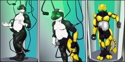 1boy anthro cetacean darwentheorca glowing glowing_eyes immelmann machine male male_only mammal marine orca penis robot solo transformation whale wires