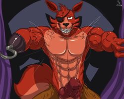 1boy animal_genitalia anthro canine five_nights_at_freddy's fox fur glenskunk hook male male_only mammal muscular penis presenting red_fur solo video_games