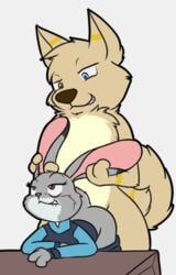 animated anthro canine clothed_sex clothing disney duo ear_grab female judy_hopps lagomorph male mammal penetration planeshifterlair rabbit sex simple_background straight zootopia