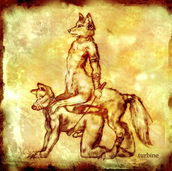 2006 all_fours anal anal_penetration anal_sex anthro anthro_on_taur anthro_penetrated big_dom_small_sub canine collar doggy_style domination duo erection fox fox_taur from_behind_position furry holding_object holding_whip interspecies kneeling male mammal muzzle_(object) muzzled penetration penile_penetration quadruped sex size_difference taur taur_penetrating taur_penetrating_anthro turbinedivinity whip wolf yaoi