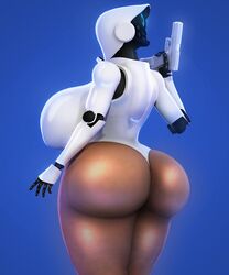 1girls 5_fingers android ass bare_legs big_ass big_breasts big_butt blue_background breasts bubble_butt butt clothed clothes clothing cyborg dark-skinned_female dark_skin faceless faceless_female female female_only gun haydee haydee_(game) hips holding holding_object holding_weapon huge_ass huge_breasts huge_butt humanoid large_ass large_breasts large_butt looking_at_viewer looking_back looking_back_at_viewer no_face pistol raikovjaba robot sideboob simple_background solo solo_female standing thick thick_ass thick_thighs thighs video_game voluptuous weapon wide_hips