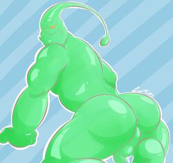 anus ass backsack biceps colored frown gay gay_sex goo green_body league_of_legends light looking_at_viewer male male_only muscular muscular_male nude penis perineum rear_view ringersoul riot_games shaded signature solo testicles thecaptainteddy toony yellow_eyes zac