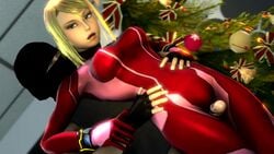 1boy 1girls 3d animated blonde_hair blue_eyes christmas male/female metroid nintendo no_sound outercourse red samus samus_aran sex source_filmmaker thigh thigh_sex thighjob video zero_suit zero_suit_samus