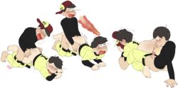 2boys anal ass baseball_hat black_hair blush erection incest male_only matsuno_ichimatsu matsuno_jyushimatsu multiple_boys naughty_face osomatsu-kun osomatsu-san peeing peeing_during_sex peeing_in_ass peeing_inside penis sex spreading tongue urination urine yaoi