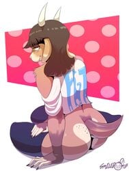 1boy ass crossdressing furry goat leggings male male_only smilebomb stockings trap