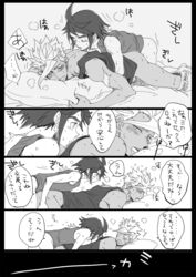 2boys age_difference anal comic gundam male male_focus male_only mikazuki_augus monochrome multiple_boys orga_itsuka sex tagme white_background yaoi