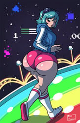 1girls ass axel-rosered big_butt blue_hair breasts bubble_butt buruma butt butt_expansion dat_ass female female_only hair huge_butt panties pawg ramona_flowers scott_pilgrim