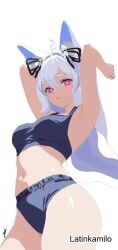 1girls 2d 2d_(artwork) 2d_artwork ahoge animal_ear_fluff animal_ears animal_tail arm_up armpit armpit_crease armpit_peek armpits arms_up bare_armpits bare_arms bare_belly bare_hands bare_legs bare_midriff bare_navel bare_shoulders bare_skin bare_thighs belly belly_button black_bra black_panties black_underwear blank_expression blank_eyes blank_stare bored bored_expression bra breasts cat_ears cat_tail collarbone curvaceous curvaceous_body curvaceous_female curvaceous_figure curvaceous_hips curvy curvy_body curvy_female curvy_figure curvy_hips digital digital_art digital_drawing digital_drawing_(artwork) digital_media digital_media_(artwork) elbows emotionless exposed_armpits exposed_arms exposed_belly exposed_legs exposed_midriff exposed_navel exposed_shoulders exposed_skin exposed_thighs female female_focus female_only fingers hair_between_eyes hairless_armpits hand_up hands_up head_tilt high_resolution highres hourglass_figure indie_virtual_youtuber latinkamilo lean_figure long_hair looking_at_viewer looking_down looking_down_at_viewer medium_breasts midriff narrow_waist navel neutral_expression panties pink-eyed_female pink_eyes pookyboo presenting_armpit shaved_armpits shoulders simple_background slender_body slender_waist slim_waist solo standing thick_thighs thighs tilted_head underwear underwear_only upper_body virtual_youtuber vtuber vtuberfanart white-haired_female white_background white_eyebrows white_hair white_pupils wide_hips
