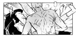 2boys 2d 2d_(artwork) 2d_artwork 2male 2males 2man 2men ?!? abs anal anal_penetration anal_sex angry angry_expression angry_face blush blush_lines blushing blushing_male blushing_profusely breath breath_cloud colorless comic comic_page dress_shirt gay gay_male gay_sex homo homoerotic homosexual homosexual_male homosexual_sex jinzxz laying_down laying_on_back leg_hair legs_apart legs_spread legs_up male male_only manga_style motion_lines movement_lines muscular muscular_male no_visible_genitalia on_back on_bed on_top one_eye_closed one_piece open_mouth page_1 page_number roronoa_zoro sanji sanji_(one_piece) scratch_marks scratches sweatdrop sweating sweaty sweaty_body thrust_lines thrusting thrusting_into_ass vinsmoke_sanji yaoi zoro_(one_piece)