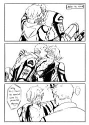 !! ... 2boys 2d 2d_(artwork) 2d_artwork 2male 2males 2man 2men ??? abs anal anal_penetration anal_sex angry angry_expression angry_face blush blush_lines blushing blushing_male blushing_profusely breath breath_cloud comic_page earrings english english_commentary english_dialogue english_language english_text facial_hair fully_clothed gay gay_male gay_sex grabbing_hair homo homoerotic homosexual homosexual_male homosexual_sex jinzxz kiss kiss_on_lips kissing licking male male_only manga_style mini_comic mostly_clothed mostly_clothed_male no_penetration no_visible_genitalia one_piece pulling_hair roronoa_zoro sanji sanji_(one_piece) short_hair sitting sitting_down sweat sweatdrop sweating tugging_hair uncolored vinsmoke_sanji yaoi zoro_(one_piece)