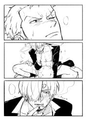 2boys 2d 2d_(artwork) 2d_artwork 2male 2males 2man 2men abs anal anal_penetration anal_sex angry angry_expression angry_face blowjob blush blush_lines blushing blushing_male blushing_profusely breath breath_cloud comic comic_page facial_hair fellatio gay gay_male gay_sex half-closed_eyes half_lidded_eyes homo homoerotic homosexual homosexual_male homosexual_sex jinzxz leg_hair looking_at_another male male_only manga_style mostly_nude mostly_nude_male motion_lines movement_lines no_visible_genitalia one_piece oral oral_penetration oral_sex page_3 page_number roronoa_zoro sanji sanji_(one_piece) short_hair smoke smoking smoking_cigarette socks sweat sweatdrop sweating sweaty sweaty_body uncolored vinsmoke_sanji yaoi zoro_(one_piece)