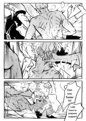 !! 2boys 2d 2d_(artwork) 2d_artwork 2male 2males 2man 2men ?!? abs anal anal_penetration anal_sex angry angry_expression angry_face blush blush_lines blushing blushing_male blushing_profusely breath breath_cloud closed_eyes colorless comic comic_page dress_shirt english english_commentary english_dialogue english_language english_text faster gay gay_male gay_sex grabbing grabbing_hair hair_grab hand_over_mouth homo homoerotic homosexual homosexual_male homosexual_sex jinzxz laying_down laying_on_back leg_hair legs_apart legs_spread legs_up looking_away lying_on_back lying_on_bed male male_only manga_style motion_lines movement_lines muscular muscular_male no_visible_genitalia on_back on_bed on_top one_eye_closed one_piece open_mouth page_1 page_number pulling_hair roronoa_zoro sanji sanji_(one_piece) scratch_marks scratches smoke smoking smoking_cigarette socks sweat sweatdrop sweating sweaty sweaty_body thrust_lines thrusting thrusting_into_ass tugging tugging_hair unbuttoned_shirt uncolored vinsmoke_sanji yaoi yelling yelling_at_another zoro_(one_piece)