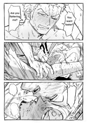 2boys 2d 2d_(artwork) 2d_artwork 2male 2males 2man 2men ? ?! anal anal_insertion anal_penetration anal_sex angry angry_expression angry_eyes angry_face blush blush_lines blushing blushing_male blushing_profusely colorless comic comic_page drool drooling earrings english english_commentary english_dialogue english_language english_text eye_scar facial_hair furrowed_brow furrowed_brows furrowed_eyebrows gay gay_male gay_sex gritting_teeth half-closed_eyes half_lidded_eyes homo homoerotic homosexual homosexual_male homosexual_sex jinzxz leg_hair legs legs_apart legs_spread legs_up male male_only manga_style mating_press motion_lines movement_lines one_eye_closed one_piece open_eyes open_mouth page_number roronoa_zoro saliva saliva_drip sanji sanji_(one_piece) scar shocked shocked_expression shocked_eyes shocked_face short_hair side_burns suprised suprised_expression suprised_eyes suprised_face suprised_look sweat sweatdrop sweating sweaty sweaty_body thrust_lines thrusting thrusting_into_ass uncolored vinsmoke_sanji wide_eyed yaoi zoro_(one_piece)
