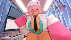 1girls 3d breasts fat_tits female female_focus female_only gloves half-dressed half_naked huge_breasts kisarazu_senh60 nurse nurse_clothing pink_gloves pov roblox robloxian source_request tagme tits_out twitter