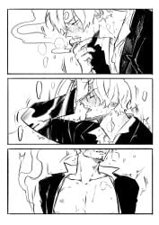 2boys 2d 2d_(artwork) 2d_artwork 2male 2males 2man 2men abs anal anal_penetration anal_sex angry angry_expression angry_face biting_lip biting_own_lip blush blush_lines blushing blushing_male blushing_profusely breath breath_cloud cigarette colorless comic comic_page facial_hair gay gay_male gay_sex homo homoerotic homosexual homosexual_male homosexual_sex jinzxz lip_biting male male_only manga_style motion_lines movement_lines one_piece open_mouth page_2 page_number roronoa_zoro sanji sanji_(one_piece) smoke smoking smoking_cigarette unbuttoned unbuttoned_shirt uncolored vinsmoke_sanji yaoi zoro_(one_piece)