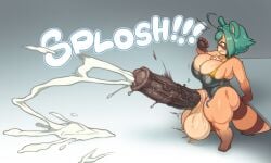 2025 5_fingers 5_toes ahoge animal_genitalia animal_penis anthro balls big_balls big_breasts big_penis biped black_clothing black_leotard black_nose black_pawpads black_penis bodily_fluids breasts brown_body brown_fur brown_tail bulging_breasts canid canine claws cleavage clenched_teeth clothed clothed_anthro clothed_female clothed_gynomorph clothing cum cumshot ejaculation english_text equine_genitalia equine_penis erection feet female finger_claws fingerpads fingers flared_penis fur genital_fluids genitals gynomorph gynomorph_anthro hair hands-free huge_balls huge_cock humanoid_feet intersex intersex_anthro leotard looking_down looking_down_at_genitalia looking_down_at_penis looking_down_at_self mammal markings medial_ring multicolored_body multicolored_fur onomatopoeia orange_body orange_fur orange_inner_ear orange_tail pawpads penis plantigrade raccoon_dog red_eyes ring_(marking) ringed_tail sheath short_hair shortstack shortstack_gynomorph shortstack_intersex side_view signature snout solo sound_effects spontaneous_ejaculation striped_markings striped_tail stripes sulcate tail tail_markings tan_balls tan_body tan_fur tan_sheath tanuki teal_ears teal_hair teeth text thick_thighs toes two_tone_tail vein veiny_penis white_text wide_eyed