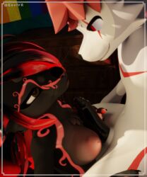 5:6 absurd_res anthro black_body black_fur breast_play breasts brother_(lore) brother_and_sister_(lore) canid canine canis duo envivr female foreskin fur genitals hi_res incest_(lore) looking_at_another looking_at_partner male male/female mammal ottaroo penis pride_color_flag radiorabbit0 sex sibling_(lore) sister_(lore) smile smiling_at_another smiling_at_partner tattoo titjob whiplash wolf