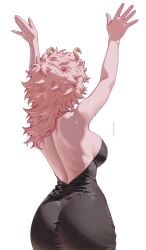 1girls ashido_mina_time-skip ass boku_no_hero_academia dress female female_focus female_only large_ass long_hair mina_ashido mina_ashido_curvy_(meme) mina_ashido_time-skip my_hero_academia my_hero_academia_(finale) pink_body pink_hair post-timeskip solo thick_thighs thighs wide_hips melowh