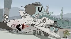 2025 aircraft airplane animate_inanimate blush bodily_fluids camo_body colored cum digital_drawing_(artwork) digital_media_(artwork) duo erection fellatio feral genital_fluids genitals hi_res human jet leaking leaking_cum leaking_precum licking living_aircraft living_machine living_vehicle lying machine male male/male mammal mausass mechanical_penis mechanophilia mig-27 mig-29 motion_lines not_furry on_back oral outside penile penis penis_lick precum public russian_aircraft_corporation_"mig" sex shaded sharp_teeth tapering_penis teeth tongue tongue_around_penis tongue_out vehicle wings