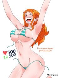 1girls 2d 2d_(artwork) 2d_artwork adult adult_female areola_slip areolae areolae_slip arm_above_head arm_up armpit armpit_crease armpit_peek armpits arms_above_head arms_up bare_armpits bare_arms bare_belly bare_chest bare_hands bare_hips bare_legs bare_midriff bare_navel bare_shoulders bare_skin bare_thighs belly belly_button big_breasts bikini bikini_bottom bikini_only bikini_top breasts busty busty_female busty_girl collarbone curvaceous curvaceous_body curvaceous_female curvaceous_figure curvaceous_hips curvy curvy_body curvy_female curvy_figure curvy_hips digital digital_art digital_drawing digital_drawing_(artwork) digital_media digital_media_(artwork) earrings elbows exposed_armpits exposed_arms exposed_belly exposed_chest exposed_hips exposed_legs exposed_midriff exposed_navel exposed_shoulders exposed_skin exposed_thighs female female_focus female_only ginger ginger_hair green_bikini green_bikini_bottom green_bikini_top green_swimsuit green_swimwear groin hairless_armpits halterneck hand_above_head hand_up hands_above_head hands_up high_resolution highres hourglass_figure inframammary_fold inguinal_crease inguinal_ligament jumping large_boobs large_breasts lean_figure linea_alba long_hair martinpunk mature mature_female midriff nami_(one_piece) narrow_waist navel one_piece open_mouth open_mouth_smile orange-eyed_female orange-haired_female orange_eyebrows orange_eyes orange_hair orange_hair_female parted_lips post-timeskip presenting_armpit shaved_armpits shoulders simple_background slender_body slender_waist slim_waist smile smiley_face smiling solo stomach string_bikini swimsuit swimwear thick_thighs thighs tongue underboob upper_body upper_teeth wavy_hair white_background wide_hips