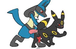 animal_genitalia animal_penis anus balls black_fur blue_fur blush canine canine_penis cum cum_in_ass cum_inside cum_on_penis cum_while_penetrated eeveelution fur grey_fur jackal knot looking_back lucario male mammal nextime nintendo open_mouth orgasm penetration penis pink_penis pokemon pokemon_(species) red_penis red_sclera sex tan_fur umbreon yaoi yellow_fur zpectralkrystal