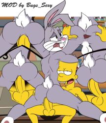 20th_century_fox anal anal_sex anthro anus ass balls bart_simpson behind_view bugs_bunny crossover furry human iyumiblue lagomorph looney_tunes male male_only mammal matt_groening_(copyright) penetration penis rabbit the_looney_tunes_show the_simpsons viewed_from_behind warner_bros warner_brothers yaoi