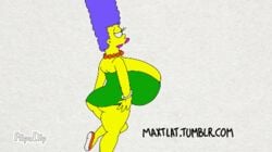 1girls alternate_breast_size animated ass blue_hair bottomless_skirt breasts cleavage dat_ass female female_only huge_ass hyper hyper_breasts marge_simpson maxtlat milf skirt solo the_simpsons walk_cycle walking wide_hips