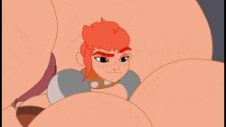animated ass_expansion big_ass big_breasts breast_expansion butt_expansion clothing huge_ass huge_breasts huge_butt knight nimona nimona_(nimona) pointing_at_ass spear spyrobiffy tagme video