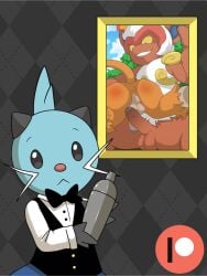 absurd_res ass balls bowtie butt_slap clouds cocktail completely_nude dewott fire gay generation_4_pokemon generation_5_pokemon genital_growth haplorhine hi_res infernape male male/male male_only monferno monkey monkey_boy nintendo nude nude_male orange_fur otter patreon penis penis_growth penis_hanging picture picture_frame pokemon pokemon_(species) primate red_balls red_penis sea_otter sky smile testicles trees tuxedo url video_games wall white_fur white_teeth winick-lim yellow_eyes