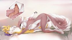 2016 anthro ass black_nose breasts canine digimon duo female fox fur kishin lycangel mammal nipples nude oral penetration pussy renamon sex tongue tongue_out vaginal_penetration vaginal_penetration white_fur yellow_fur