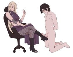 1boy 1boy1girl 1girls absolutely_nothing_on absurd_res absurdres arms_behind_back balls bare_shoulders barefoot black_eyes black_hair blonde_hair blue_eyes blush boot_fetish bootjob boots boruto:_naruto_next_generations canon_couple clothed clothed_female_nude_male clothing completely_naked_male completely_nude_male couple crop_top crossed_legs dominant_female duo duo_focus elbow_sleeve erection feet_on_penis female femdom foot_fetish foot_play footjob footjob_with_one_foot footjob_with_shoes footwear grinding grinding_on_penis hair_over_one_eye heel_boots hi_res high_heel_boots high_quality high_resolution highres husband_and_wife ino_yamanaka knee_boots kneehighs kneeling legs_crossed legwear light-skinned_female light-skinned_male light_skin lips lipstick long_fingernails long_hair long_nails long_skirt looking_at_partner looking_down looking_pleasured makeup male malesub married_couple messy_hair nail_polish naked naruto naruto:_the_last naruto_(series) naruto_shippuden nude nude_male on_knees only_one_naked open_toe_shoes outercourse painted_nails pale-skinned_female pale-skinned_male pale_skin pantyhose penis penis_on_feet pink_lips pink_lipstick pleasure_face purple_nail_polish purple_nails sai sex shoejob shonen_jump shounen_jump shueisha sitting sitting_on_chair skirt straight submissive_male teasing teasing_penis testicles toes very_high_resolution weekly_shonen_jump weekly_shounen_jump white_background wipafterhours yamanaka_ino