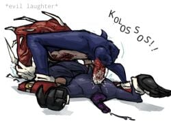 anthro anthro_on_anthro cum_in_ass cum_inside cum_on_floor dripping_cum ejaculation kolossos lord_x male_penetrating male_penetrating_male outcome_memories pinned_down rough_sex size_difference sonic.exe_(series) spread_legs tagme