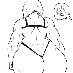 ass atari_mitsuku big_ass darkseid dat_ass dc from_behind genderswap_(mtf) lady_darkseid monochrome rule_63 the_new_gods thong