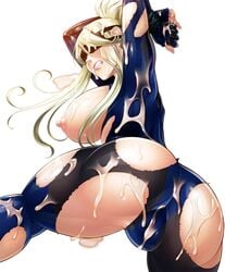 after_sex blindfold blonde_hair breast_cutout breasts defeated large_breasts latex_suit lilith-soft skin_tight taimanin_asagi_battle_arena torn_bodysuit torn_clothes touko_von_messerschmitt zol