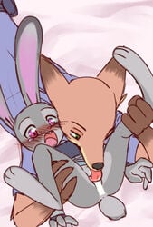 2016 3_toes 4_fingers abstract_background anthro anus belt black_fur black_nose blush buckteeth bulletproof_vest canine censored clas clothing cunnilingus disney fox fur green_eyes grey_fur judy_hopps lagomorph leg_grab legs_up licking long_ears mammal nahami nick_wilde open_mouth oral orange_fur pink_nose police_uniform predator/prey purple_eyes rabbit sex size_difference spread_legs spreading tall tears teeth toes tongue tongue_out uniform unprofessional_behavior vaginal_penetration yellow_fur zootopia