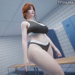 1:1 1girls 3d 3d_model animated audio big_breasts blacked blacked_clothing bouncing_breasts brown_hair calvin_klein clothed clothing dress female female_focus female_only gym gym_clothes hina_(tyviania) indoors jiggling_breasts large_breasts light-skinned_female light_skin locker_room music nude nude_female one-piece_swimsuit original outdoors panties red_dress shorts sideboob skirt sound sports_bra sportswear striped swimsuit tagme tank_top tyviania underwear video walk_cycle walking wide_hips