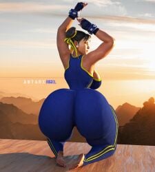 1girls 3d antarxrigel artist_signature asian asian_female ass_focus big_ass big_breasts black_hair bodysuit bubble_ass bubble_butt capcom chun-li curvaceous curvy_female dat_ass dumptruck_ass earrings female female_only hourglass_figure huge_ass large_breasts light-skinned_female light_skin outdoors paag posing street_fighter street_fighter_alpha sunset thick thick_ass thick_thighs voluptuous voluptuous_female wide_hips yoga_pose
